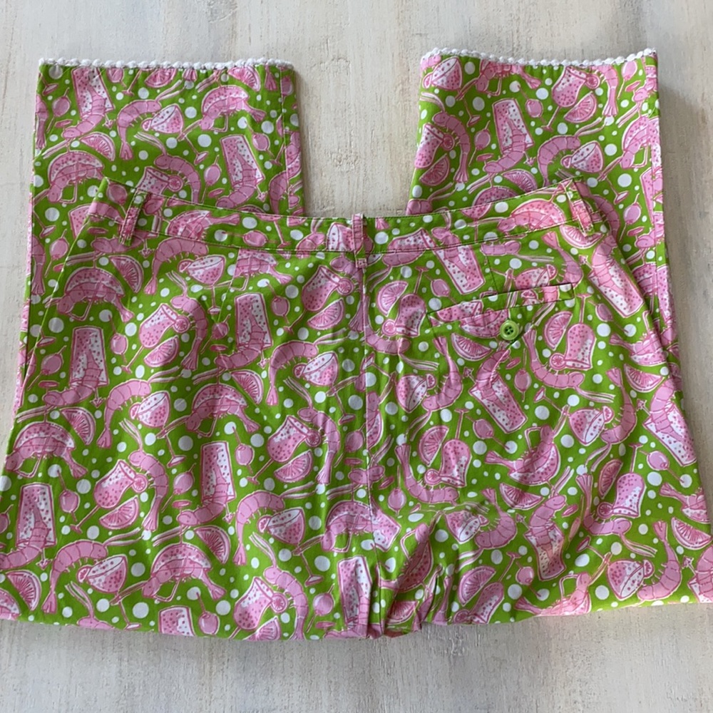 Lilly Pulitzer 10” high rise vintage y2k 90’s crop pants pineapple crawfish 8 - Picture 9 of 11